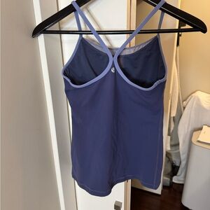 lululemon athletica Light Blue Strappy Tank Top with Black Trim
